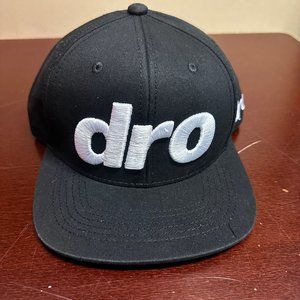 Dro Mens Black White Panel 3D Embroidered Logo Casual Snapback Cap Size One Size